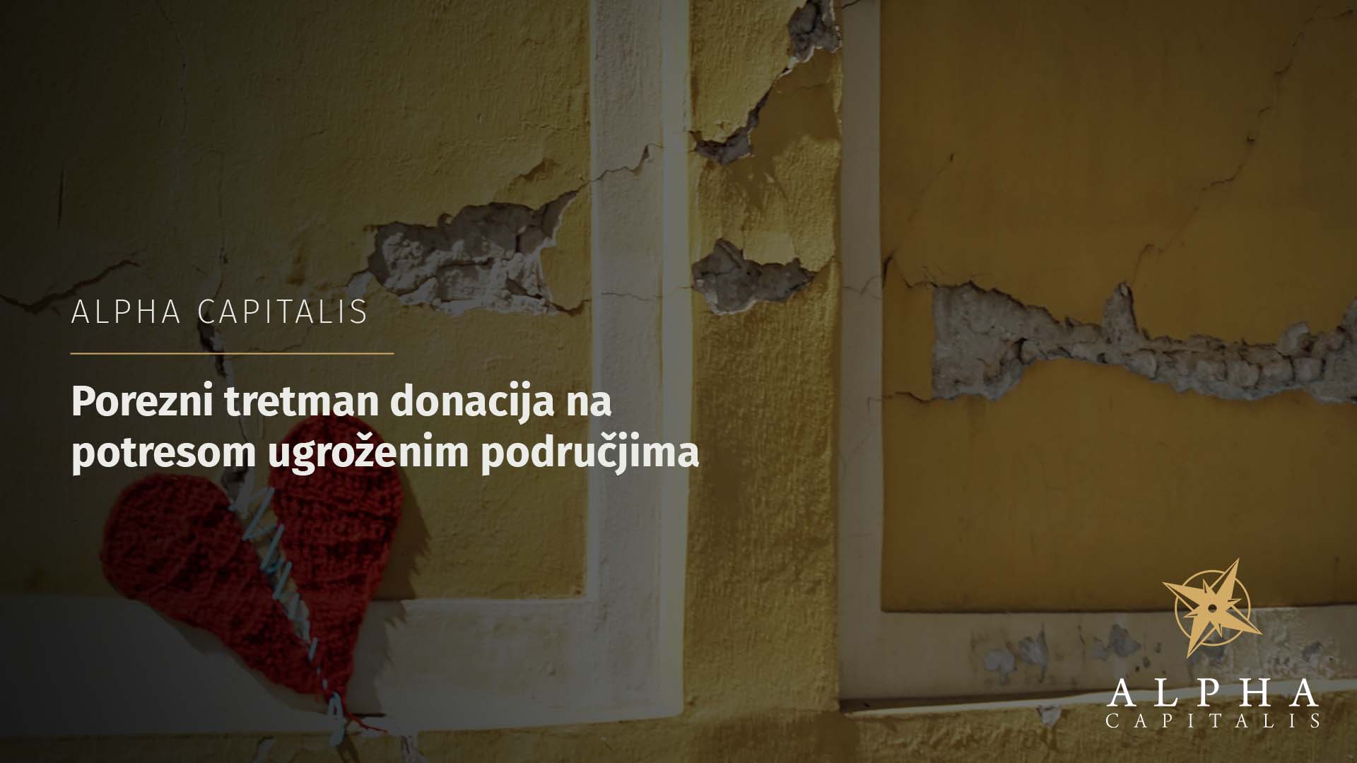 Porezni tretman donacija na potresom ugroženim područjima