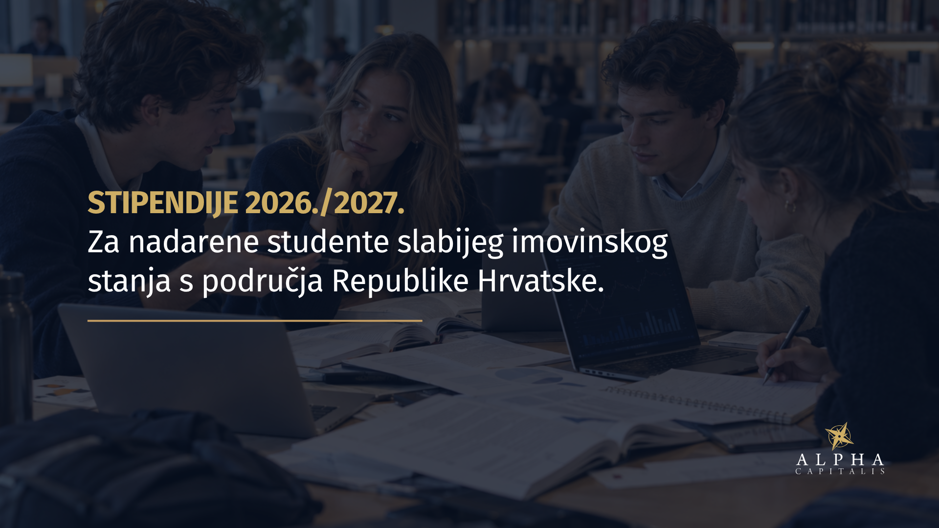 Natječaj za dodjelu stipendija studentima u akademskoj godini 2026./2027.