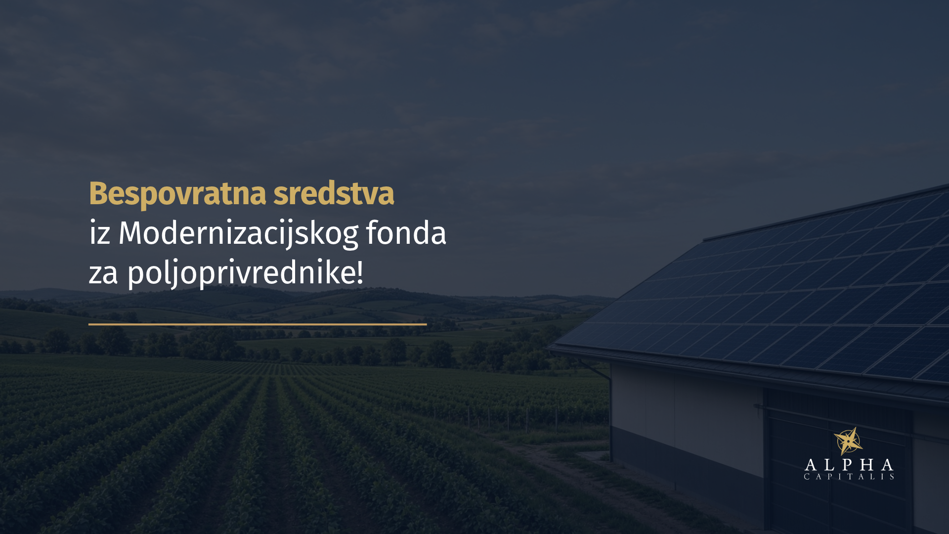 Bespovratna sredstva iz Modernizacijskog fonda za poljoprivrednike!