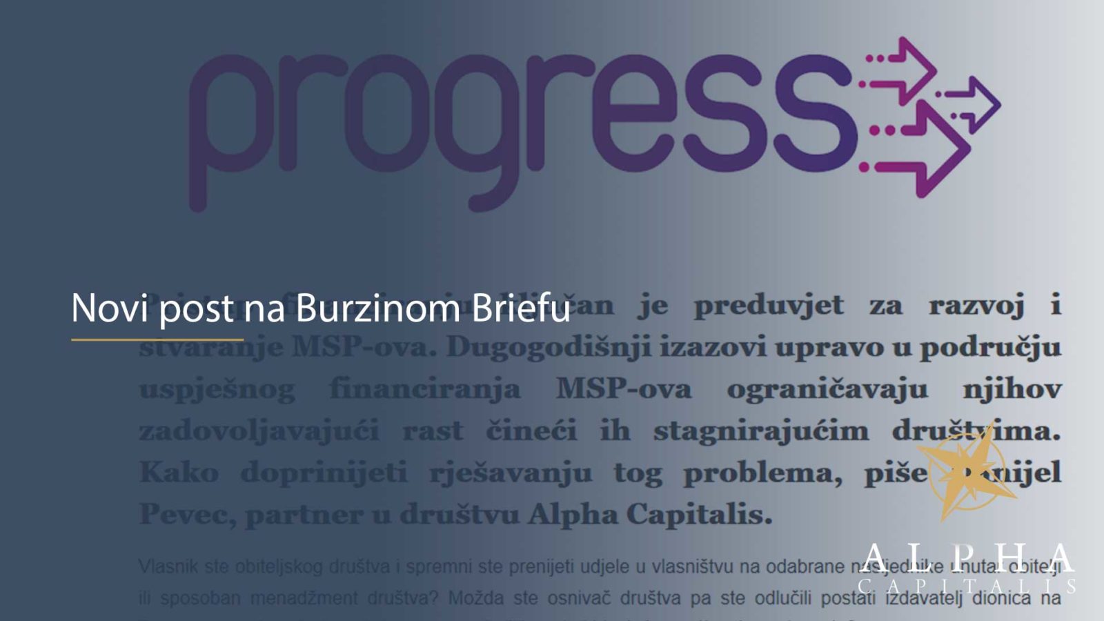Novi post na Burzinom Briefu