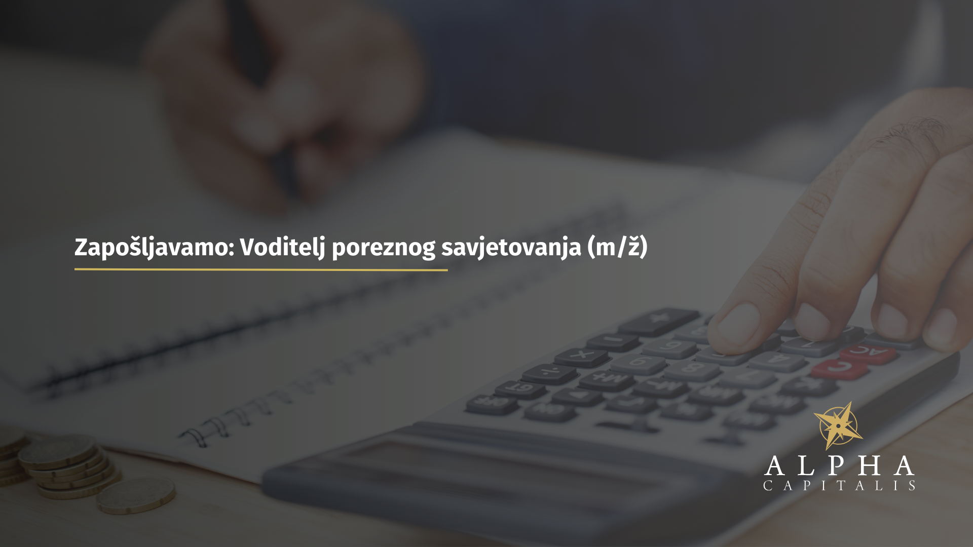 Voditelj poreznog savjetovanja (m/ž)