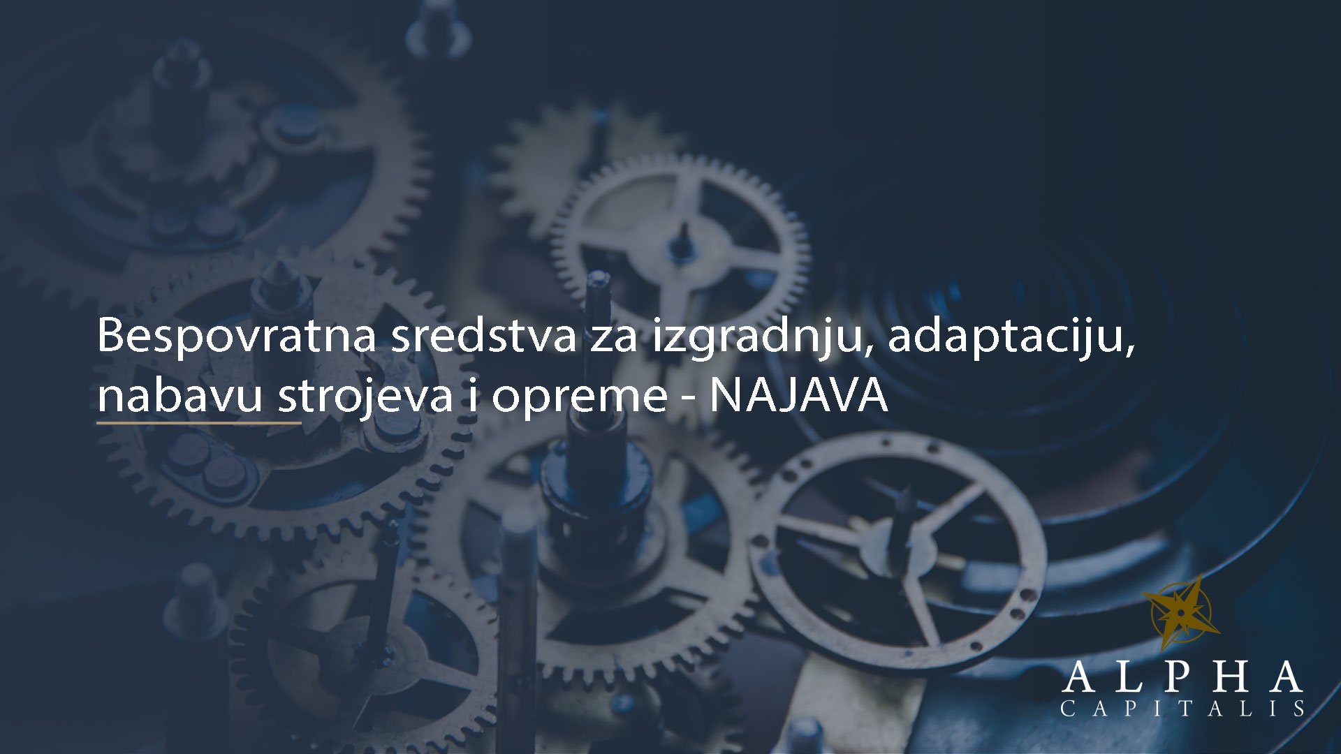 Bespovratna sredstva za izgradnju, adaptaciju, nabavu strojeva i opreme – najava